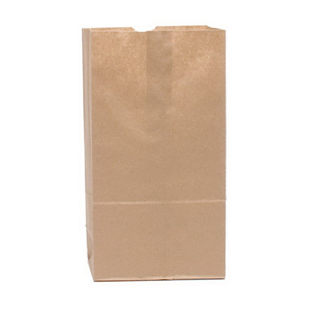 2# 4-1/4 x 8-1/8 x 9-3/4 Heavy-Duty Paper Bag Kraft 52# 500/Bale