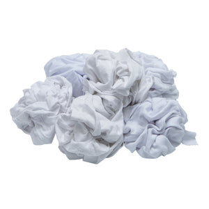 18" x 18" 25 Lb New White T-Shirt Rags