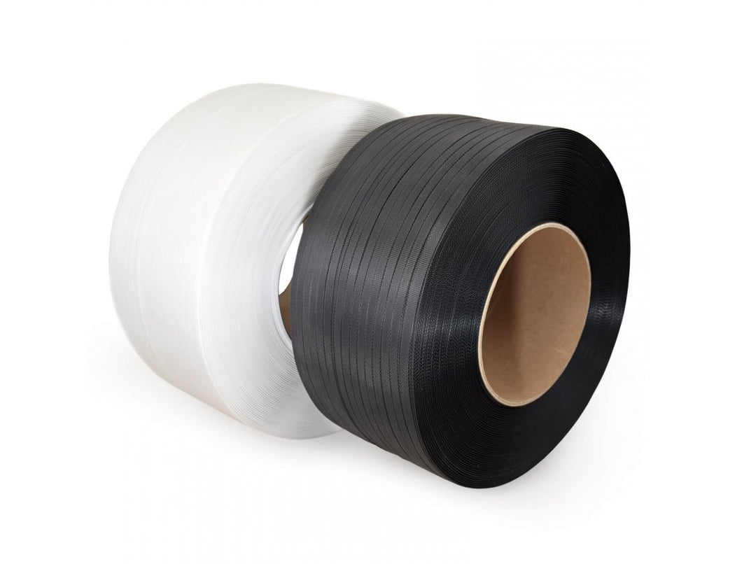 PM8300 1/2 x .022 x 9900' White Polypropylene Strapping 8 x 8 Core 350# Tensile Strength 1 Coil/Case 24 Cases/Pallet