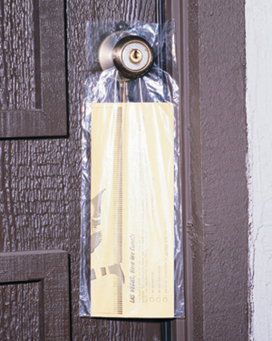 9-1/2 x 15 High Density Polypropylene Doorknob Bag-Clear 2000/Case