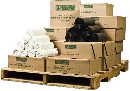 PC10XHBK 23 x 31 .45Mil Black 100% Recycled EPA Compliant Trash Liners(14-16Gal)  500/Case (105Case/Pallet)