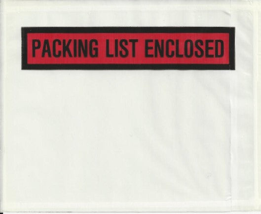 PQ-25BL 6-1/2 x 5 Packing List Enclosed Back Loaded 1000/Case