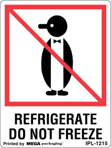 IPL-1215 3 x 4 Refrigerate Do Not Freeze Penguin Label 500/Roll
