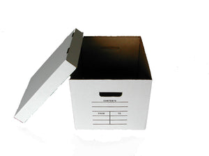 24 x 12 x 10 Jumbo Record Storage Box 250# #3 White 10/Bundle 200/Pallet