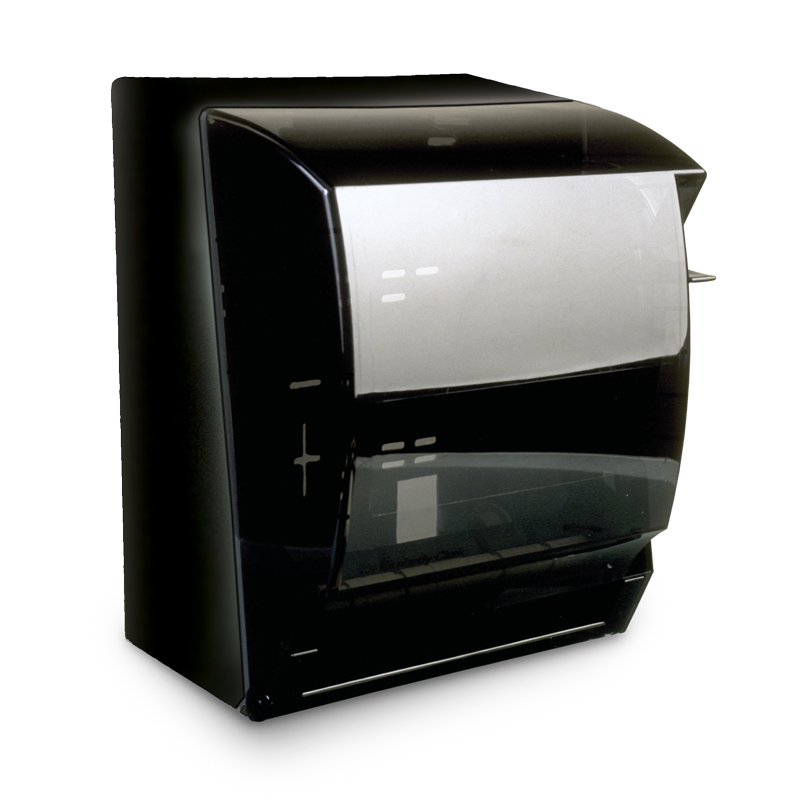 Universal Roll Towel Dispenser Black Plastic Smoke 14.2