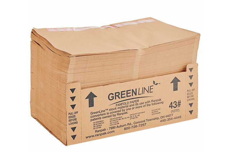 US43RECS RanPak GreenLine FanFold One-Ply Paper 1275' 65Box/Pallet